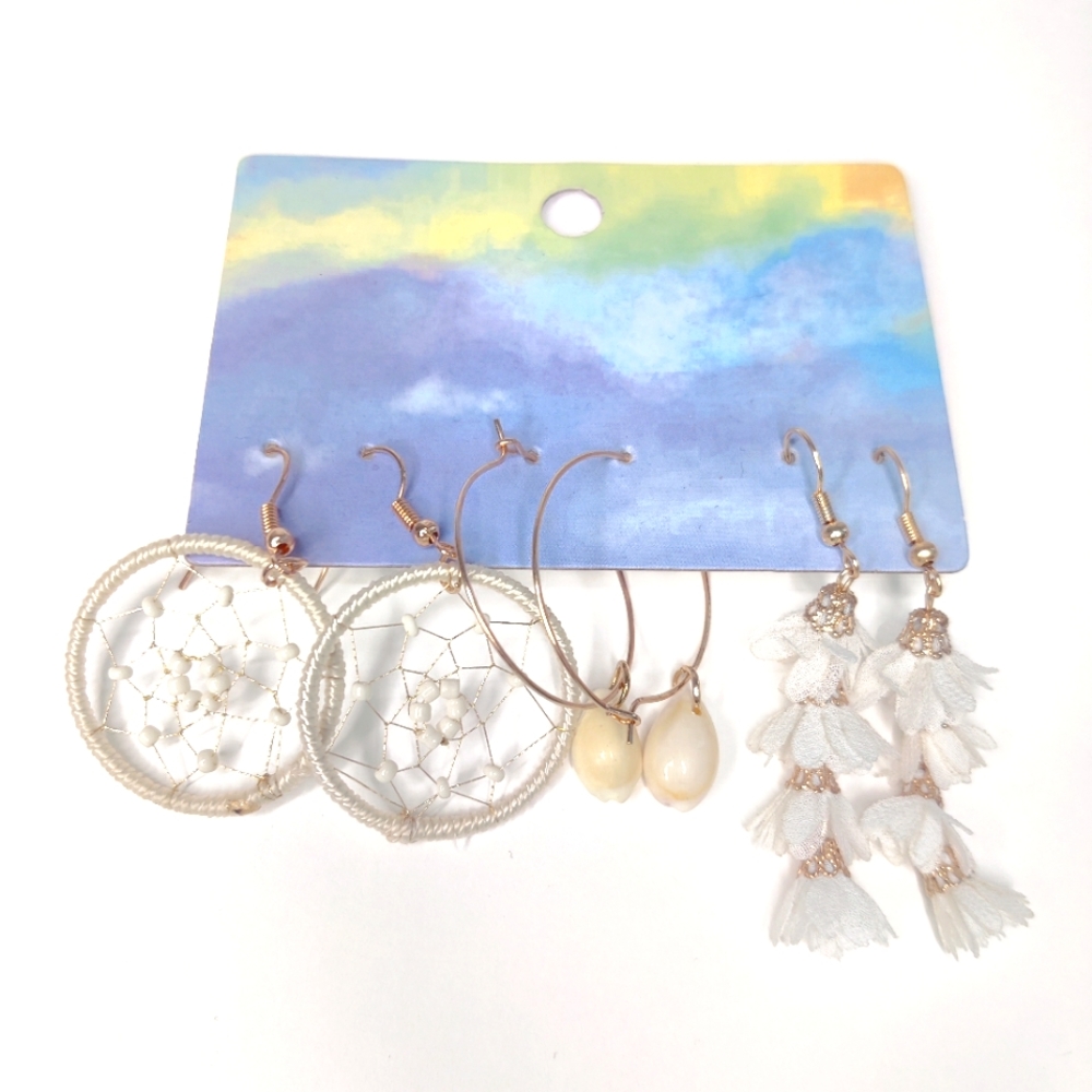 boho beachy earrings set